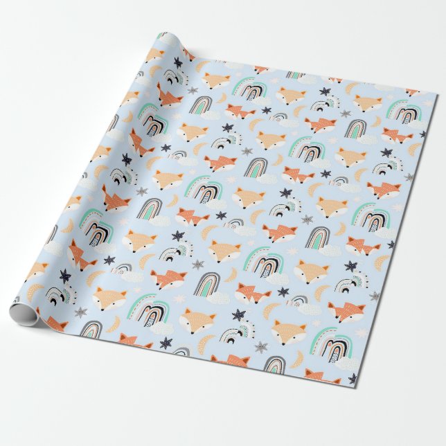 Papier Cadeau Motif de plaisir animal doodé personnalisé (Déroulé)