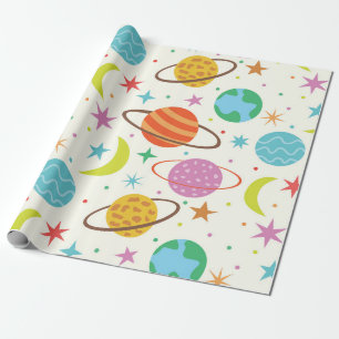 Papier Cadeau Motif de planète du système solaire espace extérie