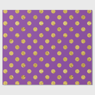 Papier Cadeau Motif de point élégant de polka de feuille d'or -