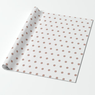 Papier Cadeau Motif de point texturisé de polka d'or rose