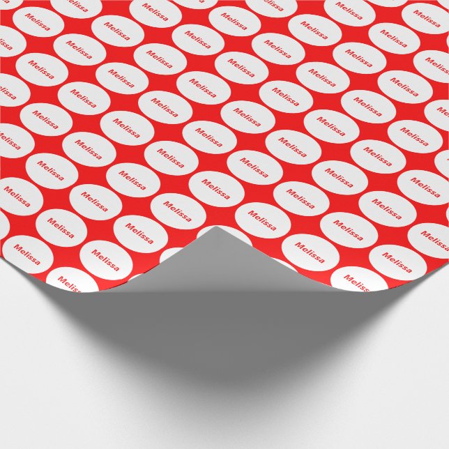 Papier Cadeau Motif De Points Blancs Sur Rouge Avec Papier D'Env (Coin)