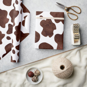Papier Cadeau Motif de points de vache Brown et Poster de animal