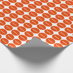 Papier Cadeau Motif de points orange lumineux sur le blanc avec