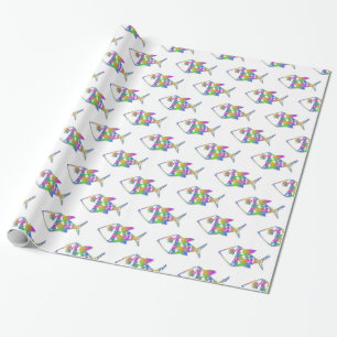 Papier Cadeau Motif de poisson Abstrait