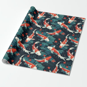 Papier Cadeau Motif de poisson koi sans apparence