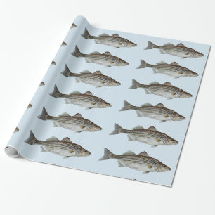 Papier Cadeau Motif de poissons de bar d'Amérique