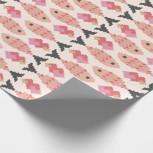 Papier Cadeau Motif de poissons et de cœurs en pixels