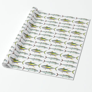 Papier Cadeau motif de poissons jauniers et wahoo