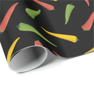 Papier Cadeau Motif de poivrons colorés