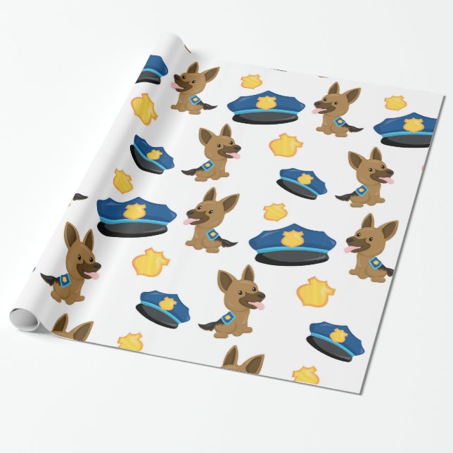 Papier Cadeau Motif de police (Déroulé)
