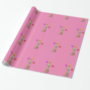 Papier Cadeau Motif de pots de fleurs