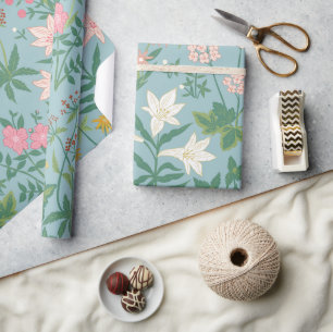 Papier Cadeau Motif de printemps inspiré par William Morris