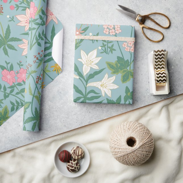Papier Cadeau Motif de printemps inspiré par William Morris (Artisanat)