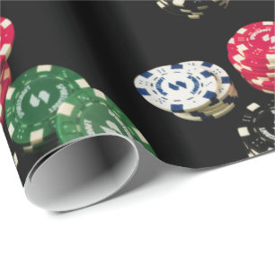 Papier Cadeau Motif de puces de poker