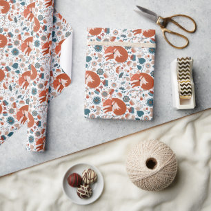 Papier Cadeau Motif de renard nordique