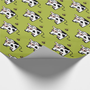 Papier Cadeau Motif de rougissement drôle de vache à Pooping