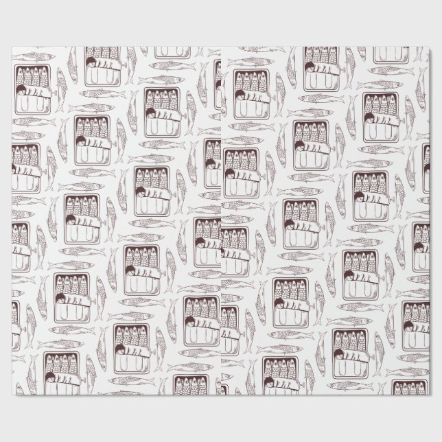 Papier Cadeau Motif de sardine (Couture)
