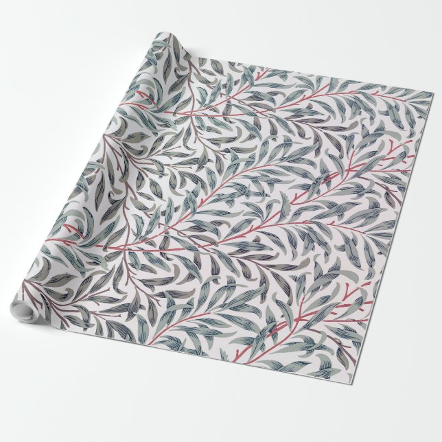 Papier Cadeau Motif de saule, William Morris Papier d'enveloppem (Déroulé)