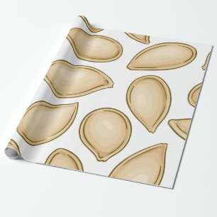 Papier Cadeau motif de semences citrouille