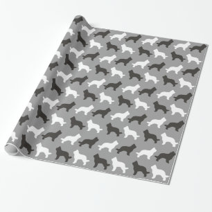 Papier Cadeau Motif de silhouettes de chien de Briard