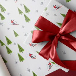 Papier Cadeau Motif de ski alpin