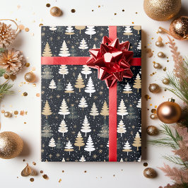 Papier Cadeau Motif de snowflake de l'hiver moderne