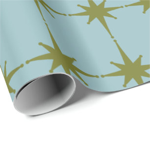 Papier Cadeau Motif de Starburst moderne rétro du milieu du sièc