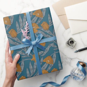 Papier Cadeau Motif de style William Morris d'automne
