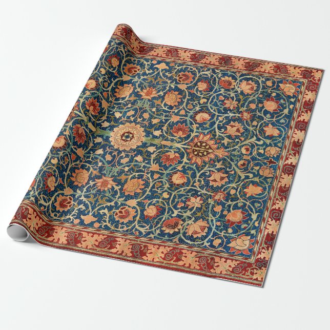 Papier Cadeau Motif de tapis William Morris Holland Park (Déroulé)
