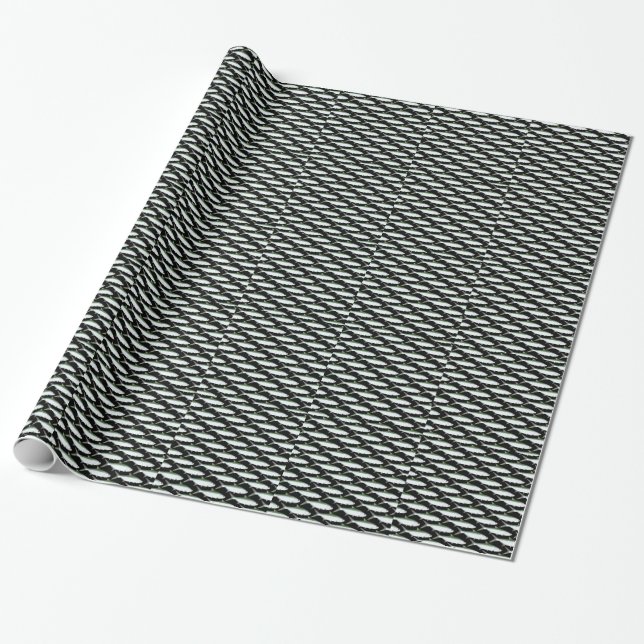Papier Cadeau Motif de tarpon sur le noir (Déroulé)