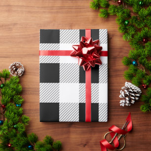 Papier Cadeau Motif de tarte noir blanc et gris