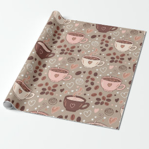 Papier Cadeau Motif de tasse de café cosy (8)
