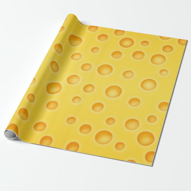 Papier Cadeau Motif de texture de Cheezy de fromage suisse (Déroulé)