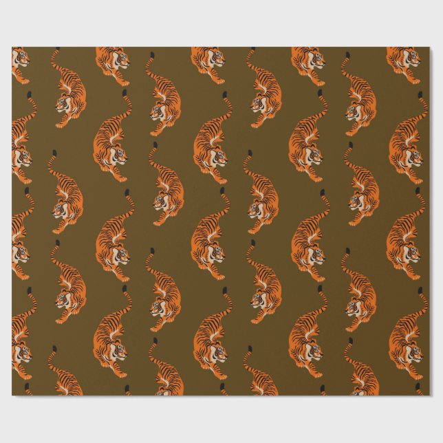 Papier Cadeau Motif de tigre (Plat)