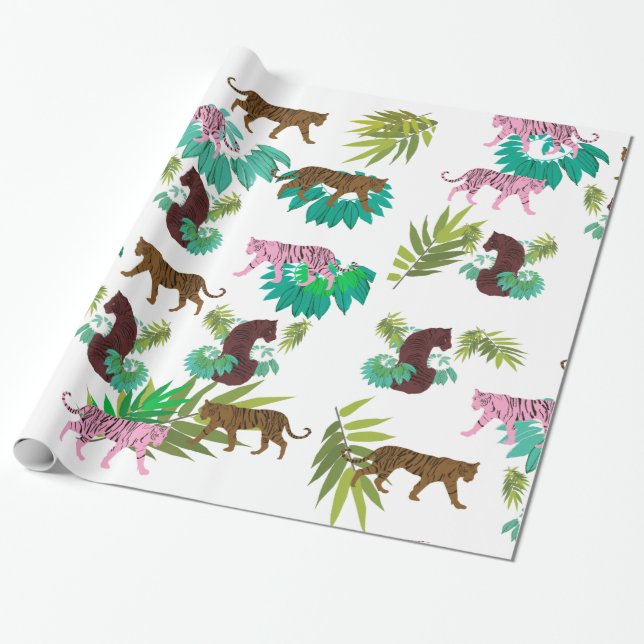 Papier Cadeau Motif de tigres (Déroulé)