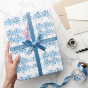 Papier Cadeau Motif de toile bleu français