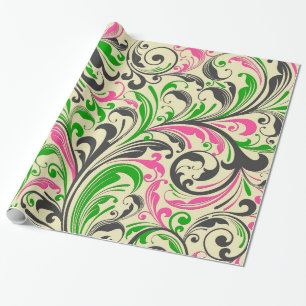 Papier Cadeau Motif de torrents floraux colorés
