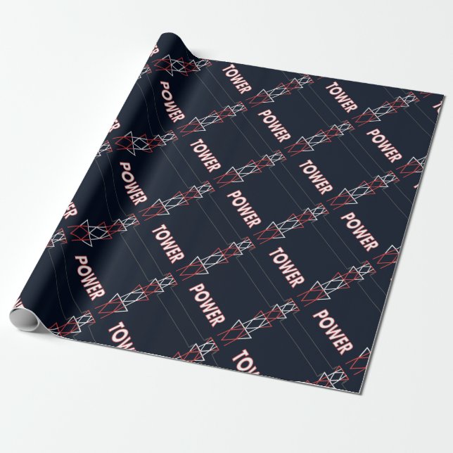 Papier Cadeau Motif de tour de transmission et de ligne d'alimen (Déroulé)