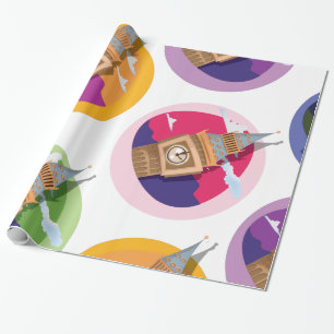 Papier Cadeau Motif de tour d'horloge de Big Ben Westminster