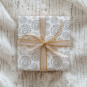 Papier Cadeau Motif de tourbillons géométriques noirs monochrome