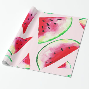 Papier Cadeau Motif de tranche de pastèque aquarelle