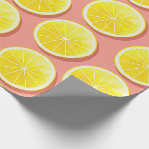 Papier Cadeau Motif de tranches de citron d'été