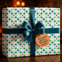 Motif de treillis floral bleu-vert