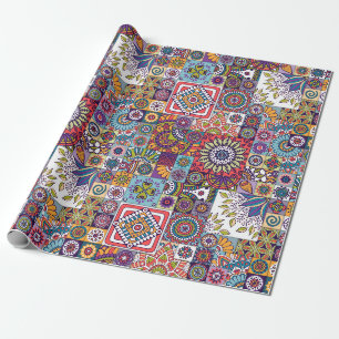 Papier Cadeau Motif de tuile de Mandala