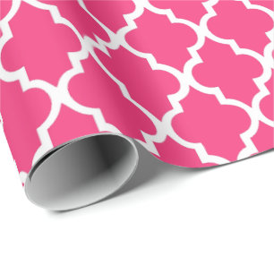 Papier Cadeau Motif de tuiles de Quatrefoil de roses indien de