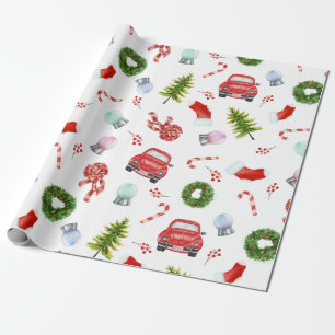 Papier Cadeau Motif de vacances de la voiture   de scarabée de