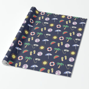 Papier Cadeau Motif de vacances de plage d'été