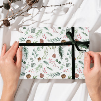 Papier Cadeau Motif de vacances vert sauge