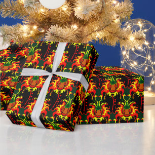 Papier Cadeau Motif de verrouillage de la tête du Citrouille à f