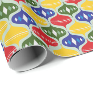 Papier Cadeau Motif décoratif de boule de Noël coloré